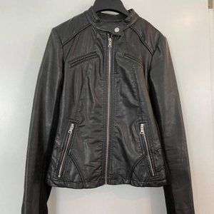 Guess Black Faux Leather Jacket
